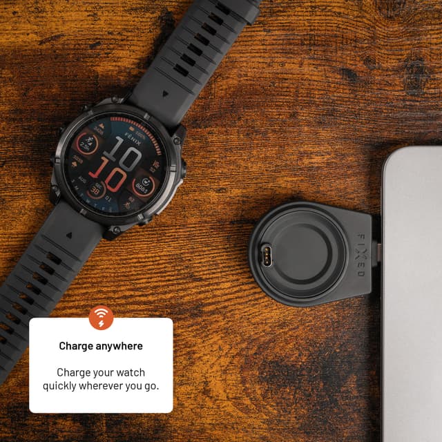 Fixed Garmin Watch trådløs USB-C oplader (sort)