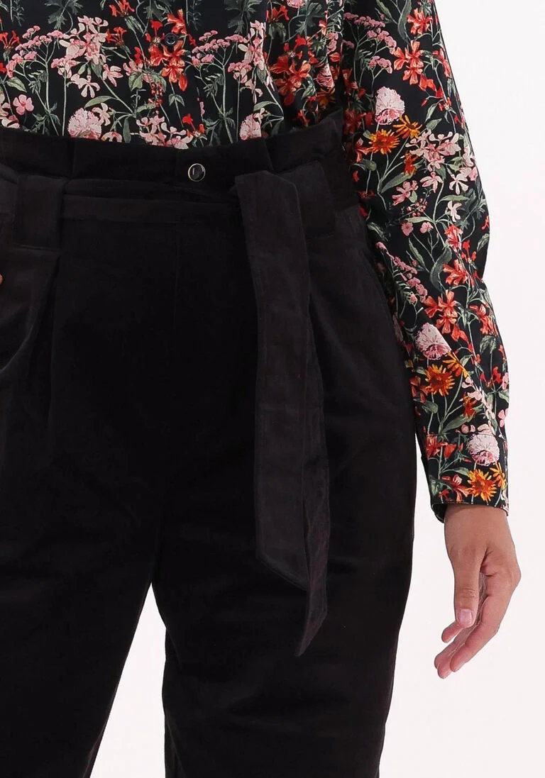 SCOTCH & SODA zwarte scotch & soda pantalon daisy - high rise straight leg paperbag trousers