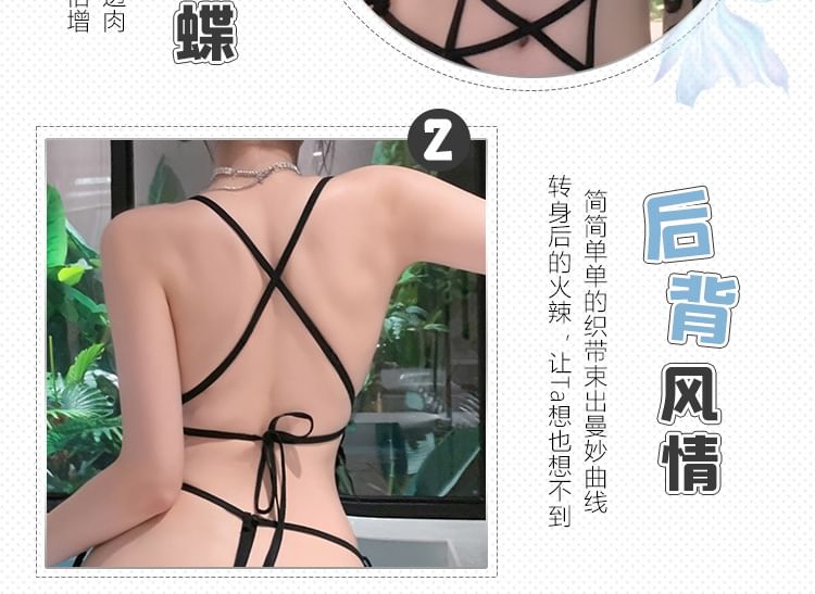 Femmu - Lingeriebody met vlinderborduursel