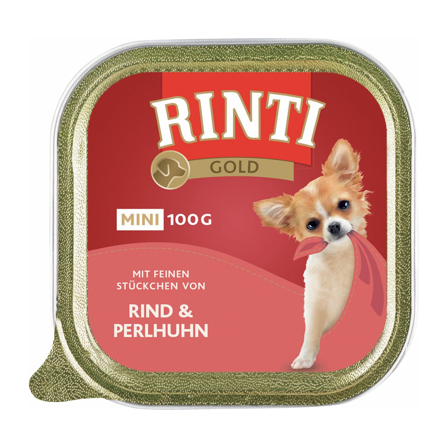 RINTI Nassfutter Gold Mini  - 100g - Rind/Perlhuhn