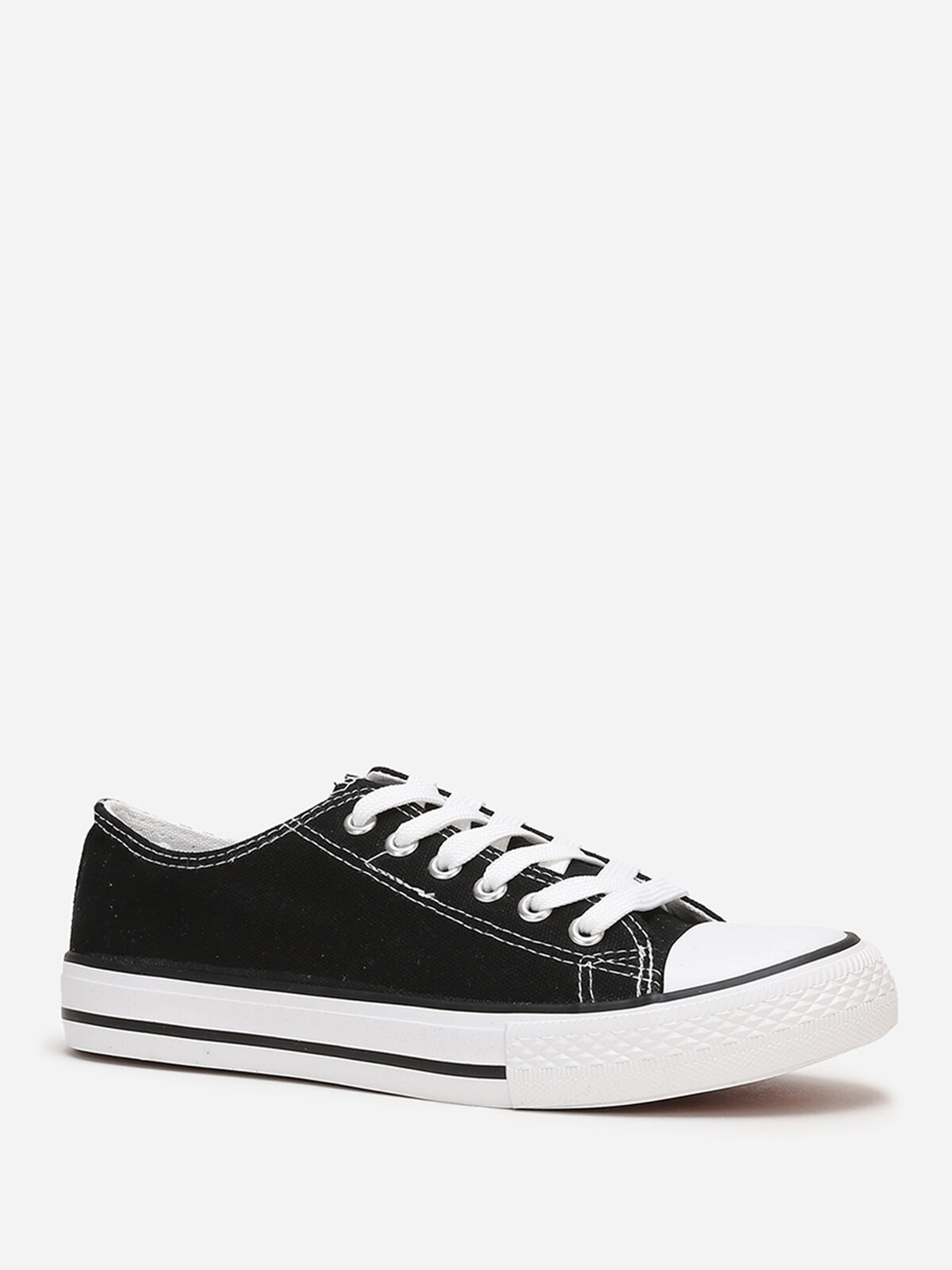 Tennis basses en toile- Noir et Blanc