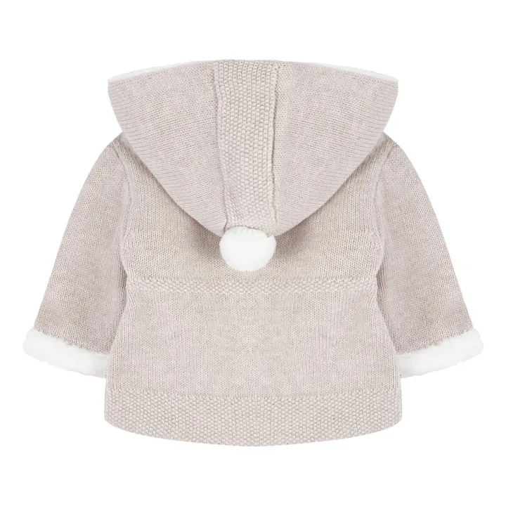 Tartine et Chocolat Manteau Coton, Laine et Cachemire Fourré Façon Fourrure | Beige chiné