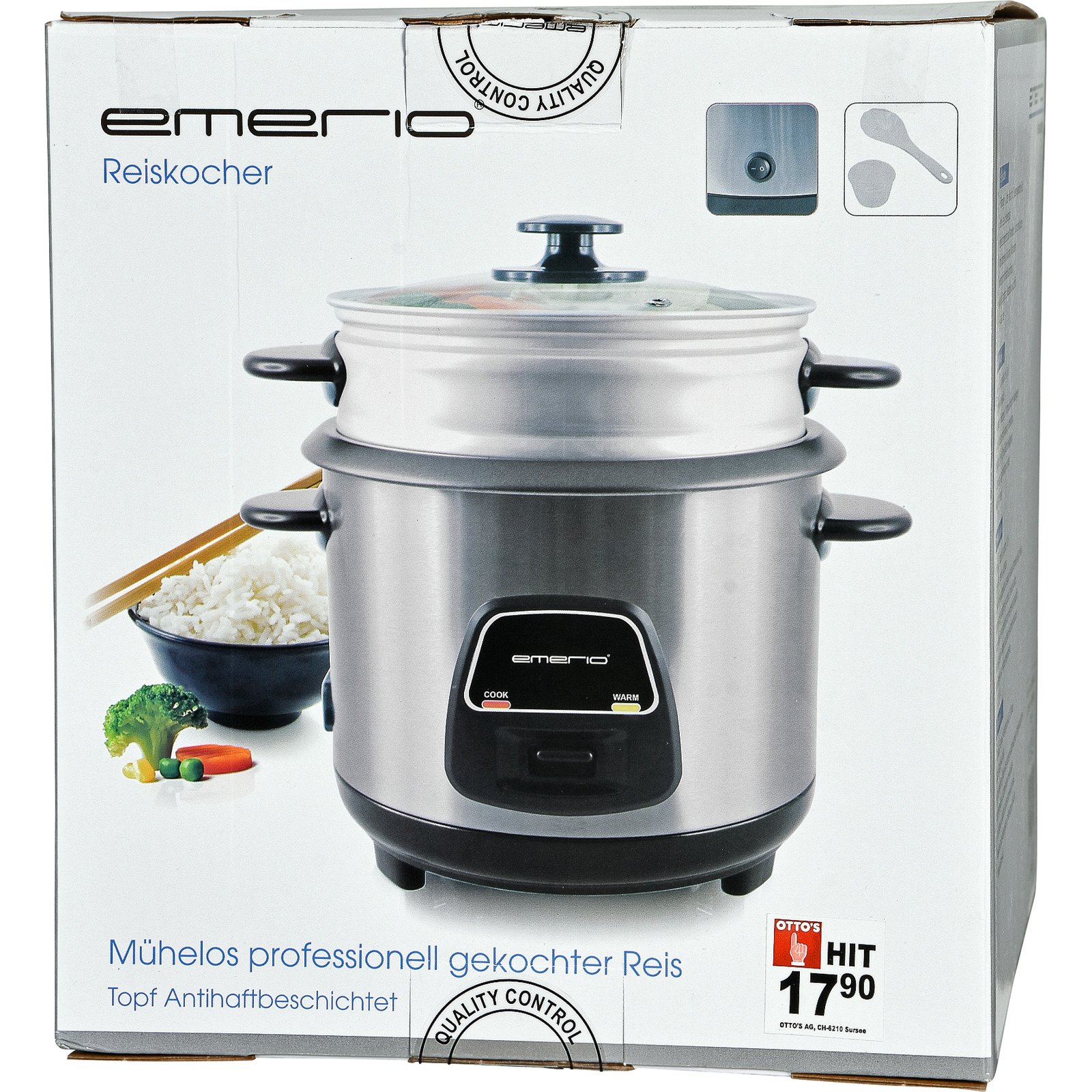 EMERIO Reiskocher Edelstahl ECO 1 L 400W