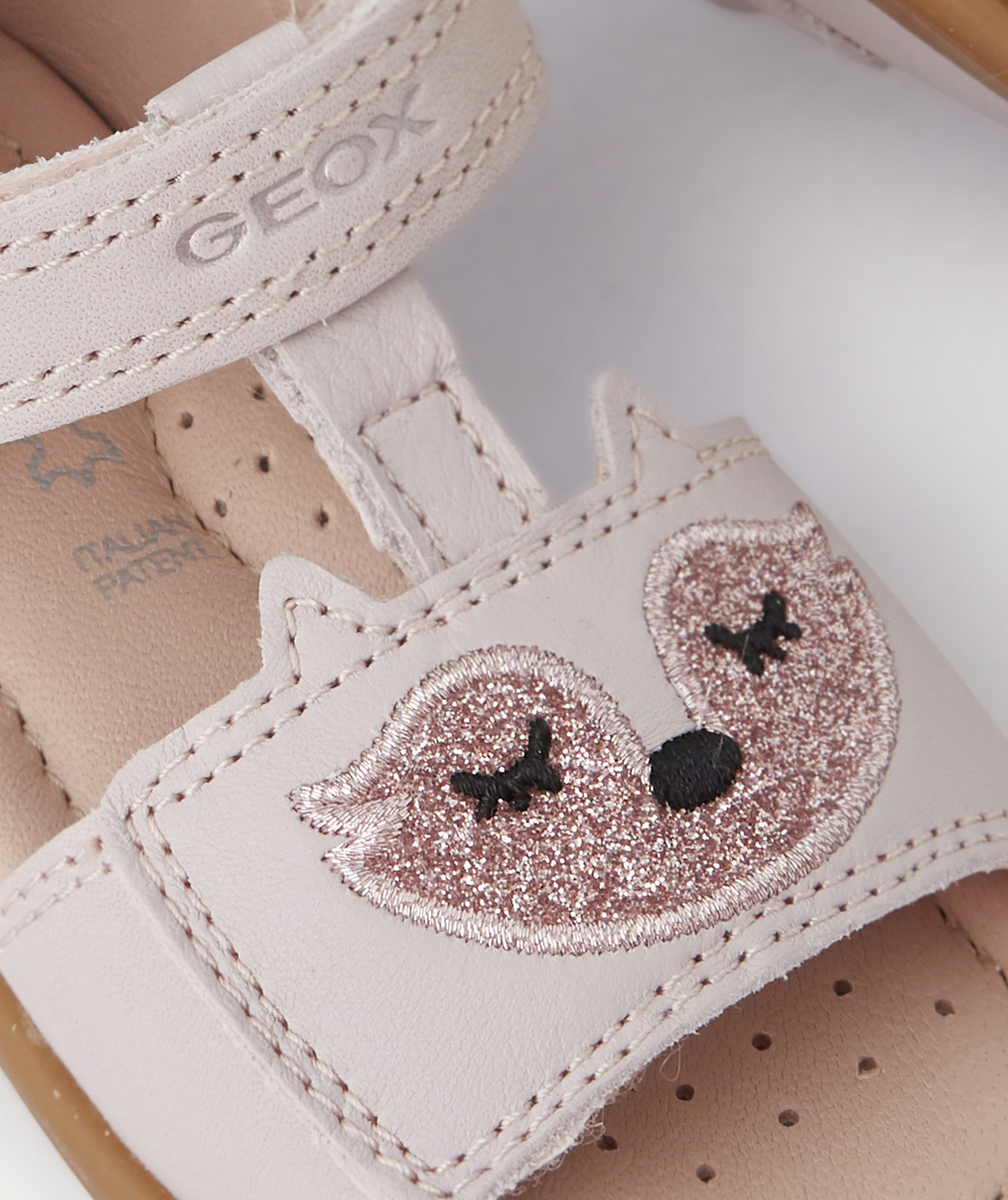 GEOXSANDALES BÉBÉ FILLE ROSE Á SCRATCH AVEC IMPRIMÉ PAILLETÉ