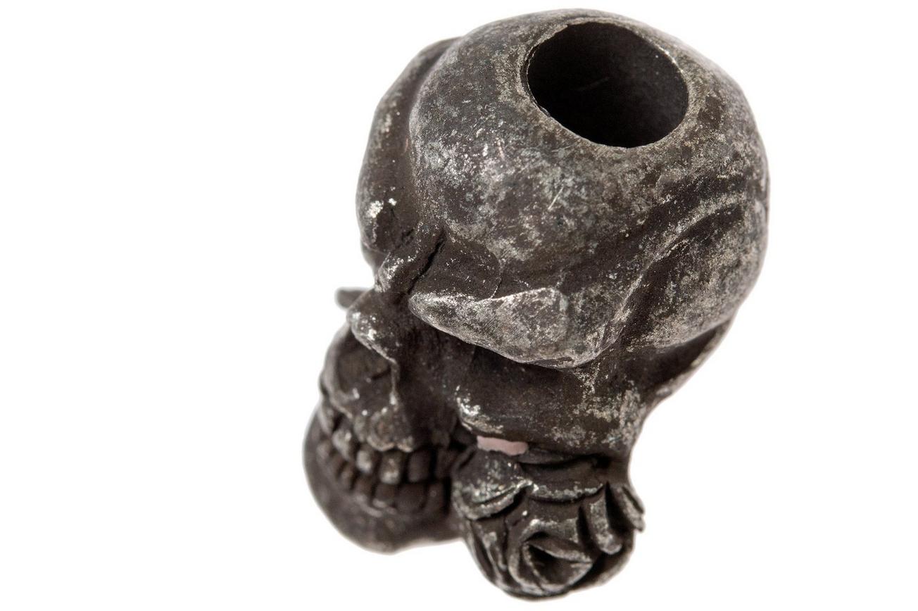 Schmuckatelli Rose Skull Bead Black Oxidized