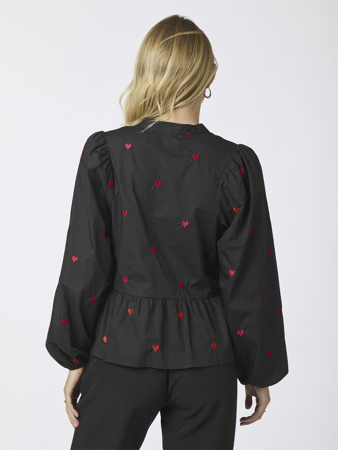 Neo Noir Savoy Hearts Blouse Black