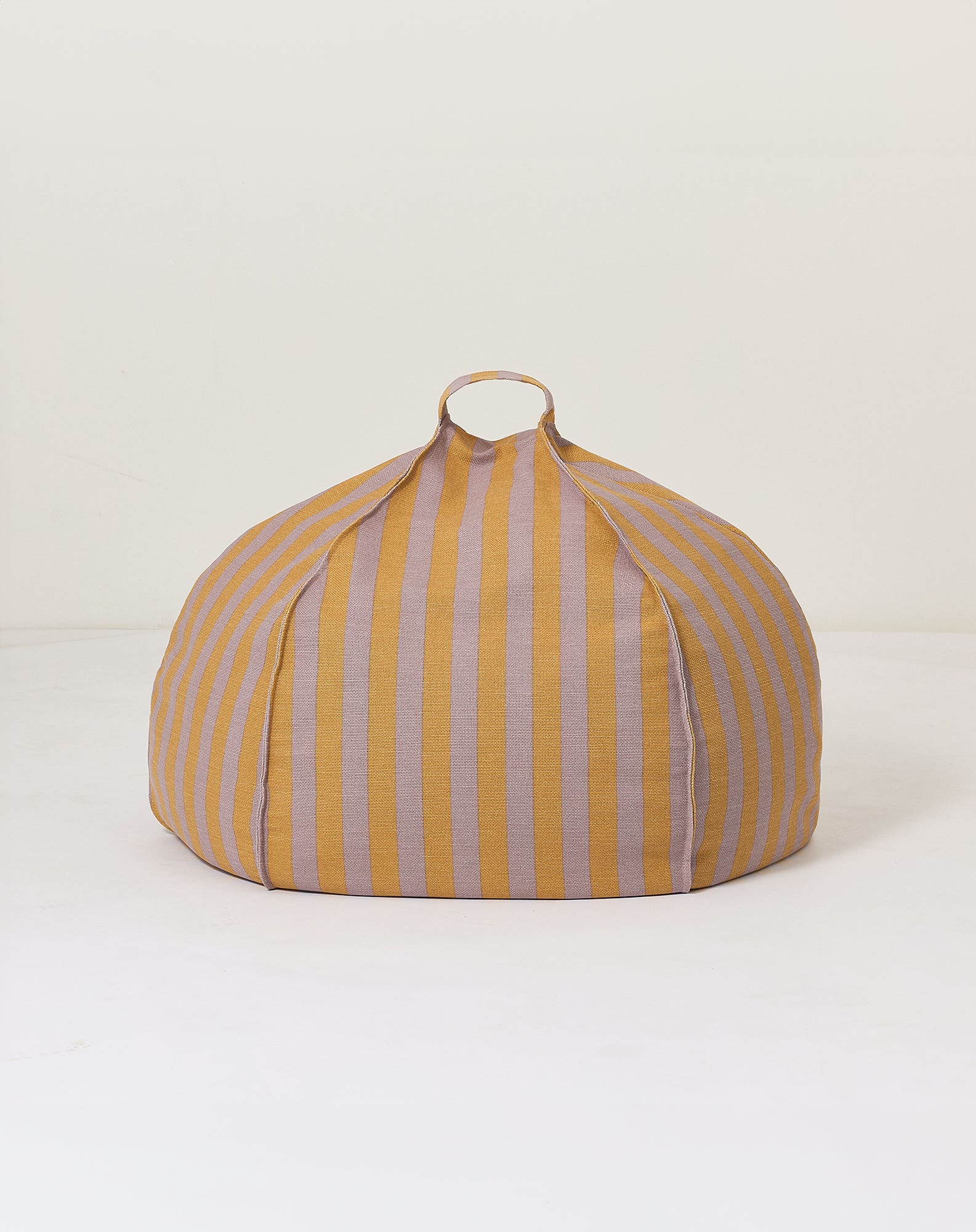 Pouf rond à rayures - taille enfant - vibes | Jaune