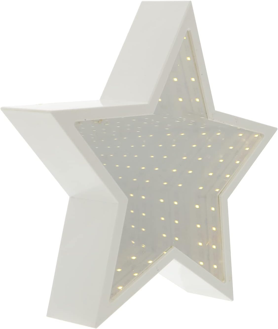 (24x24cm) LED Weihnachts Deko Stern 3D Home Beleuchtung (Batteriebetrieben) - Warmweiss
