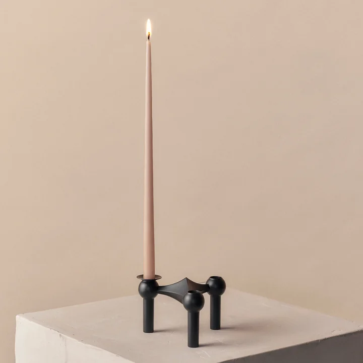 Stoff Nagel - Kerzenmanschette, Ø 2,85 cm, schwarz (3er-Set)