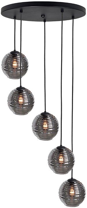 Hanglamp Zwart Rookglas Fantasy ⌀45  cm