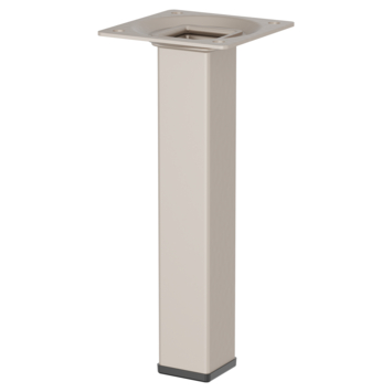 Duraline meubelpoot vierkant zand / beige staal 2,5x2,5x15 cm
