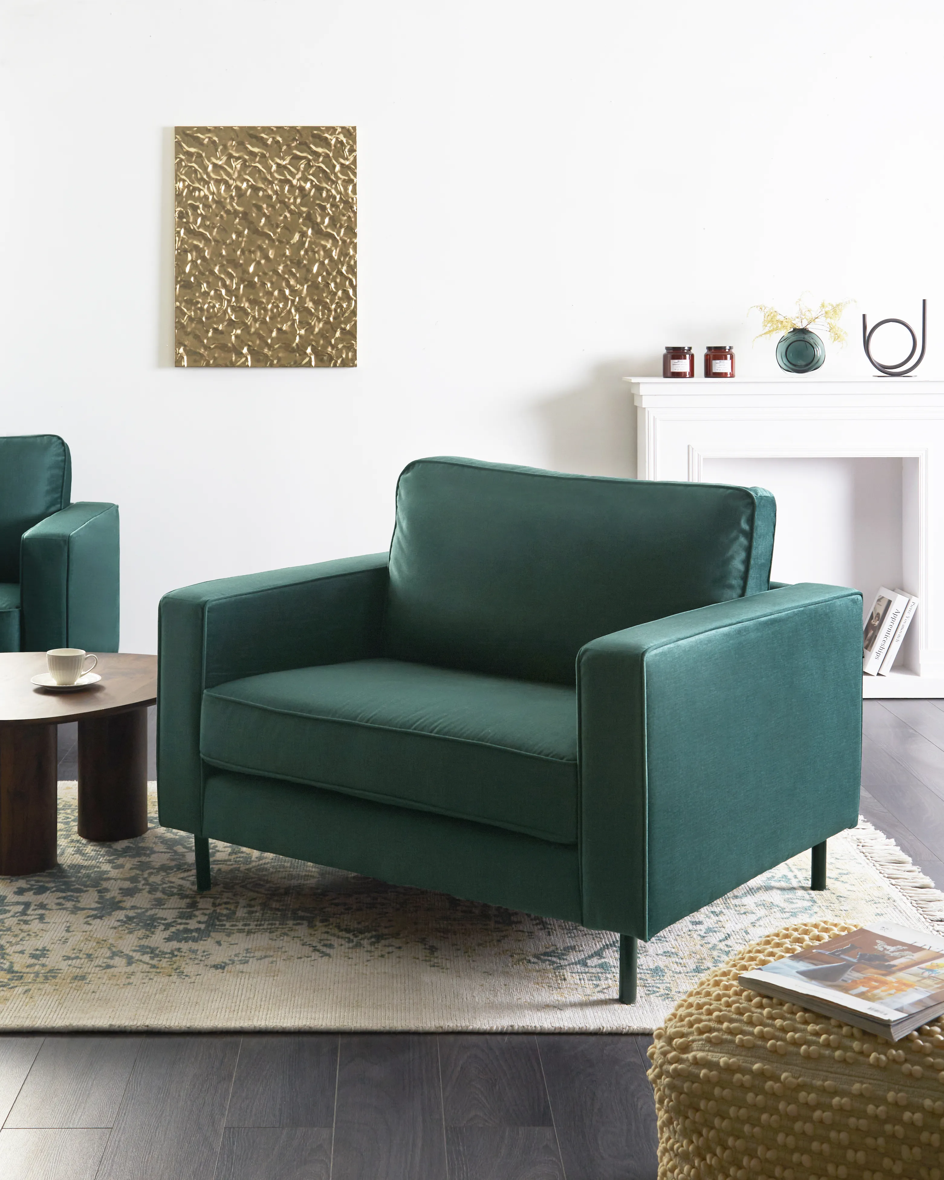 Fauteuil SAVALEN Fluweel Donkergroen