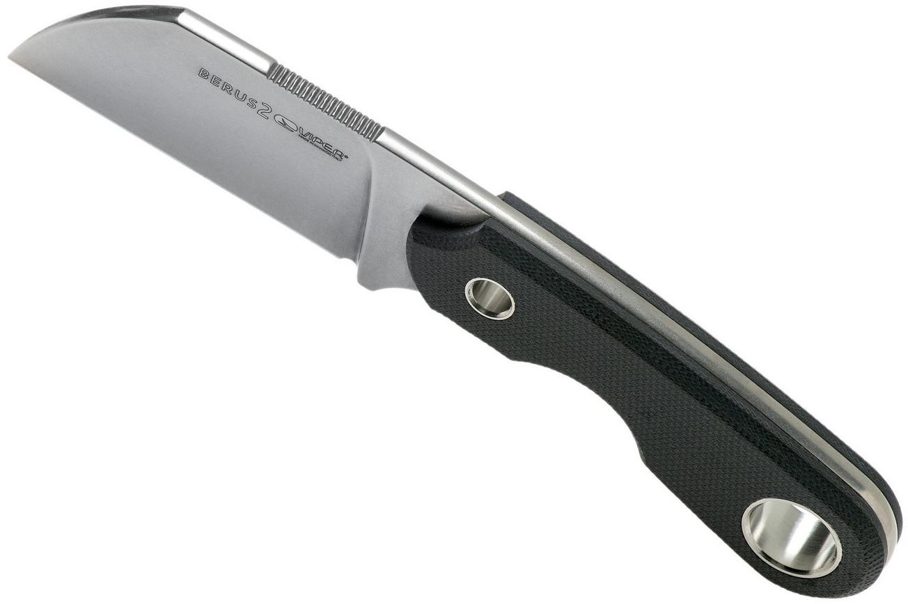 Viper Berus 2 VT4014CB M390 Stonewashed, Black Canvas Micarta vaststaand mes, Rumici design