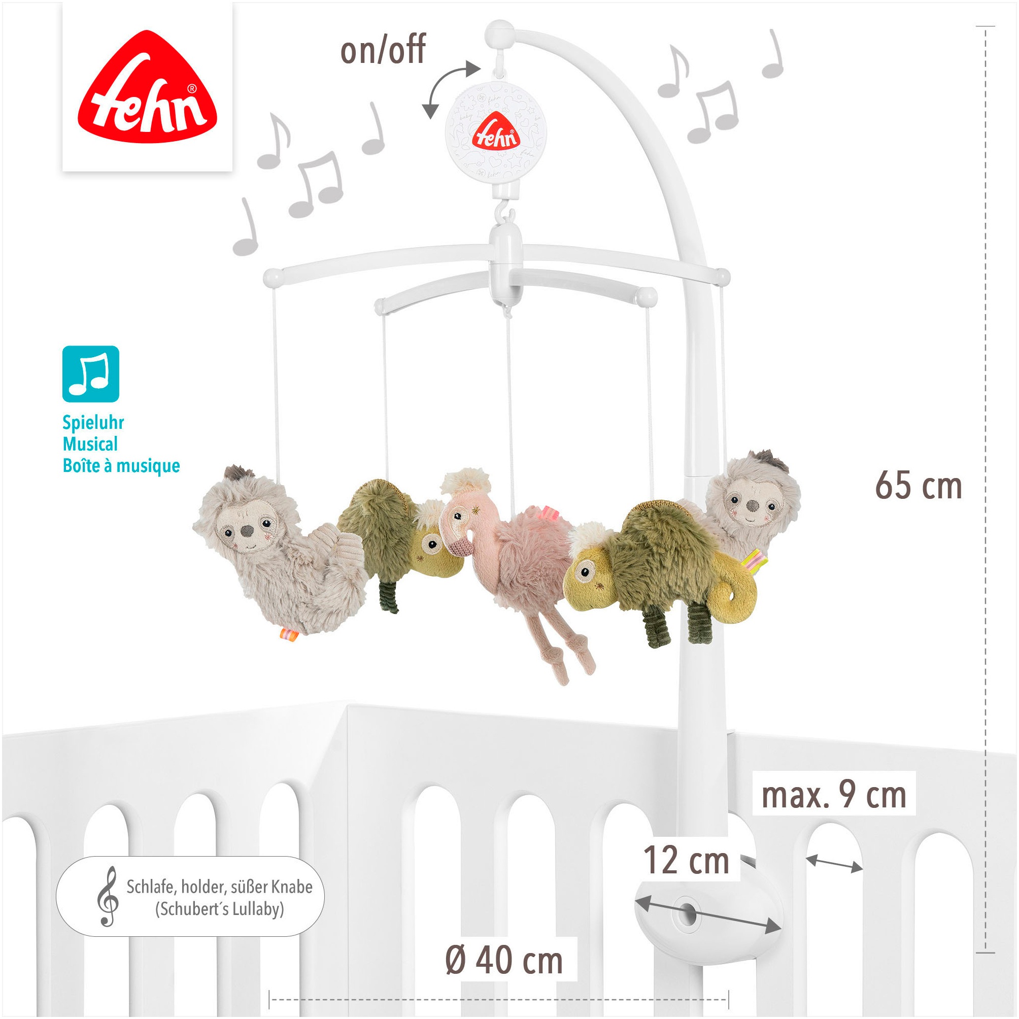 Fehn Mobile »Lazy, Crazy & Pink, Musik-Mobile« mit mechanischem Spielwerk