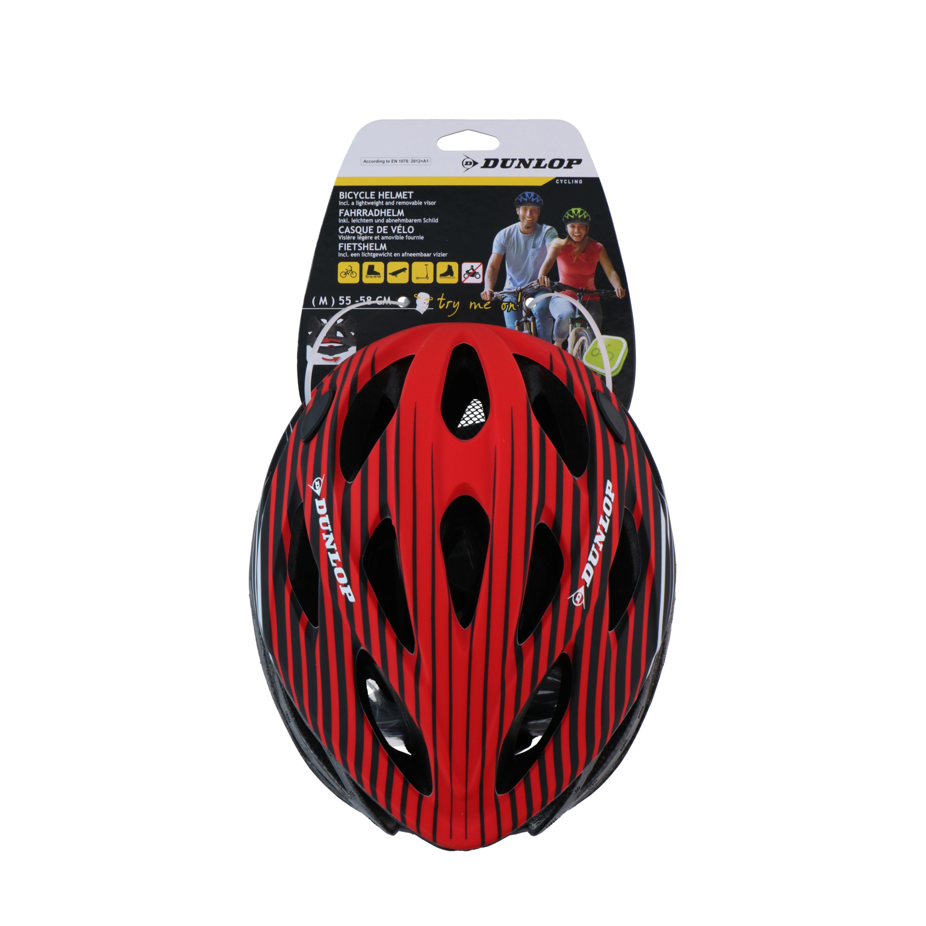 Velohelm DUNLOP 53 - 55 cm rot