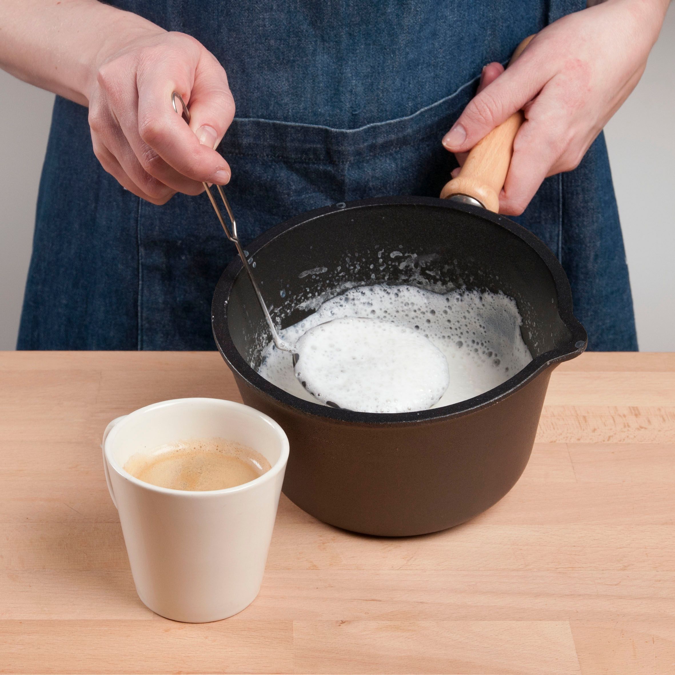 Melkschuimer voor cappuccino, roestvrij staal, Ø 8 cm