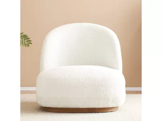 Fauteuil en tissu bouclette beige - Colette