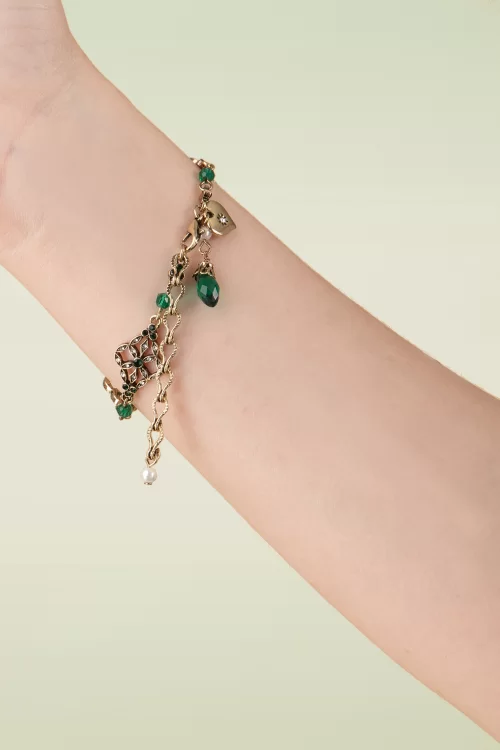 Lovely Victoriaanse filigraanarmband in smaragd