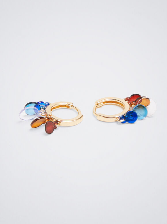 Brincos de argola multicoloridos - Multicoloridos