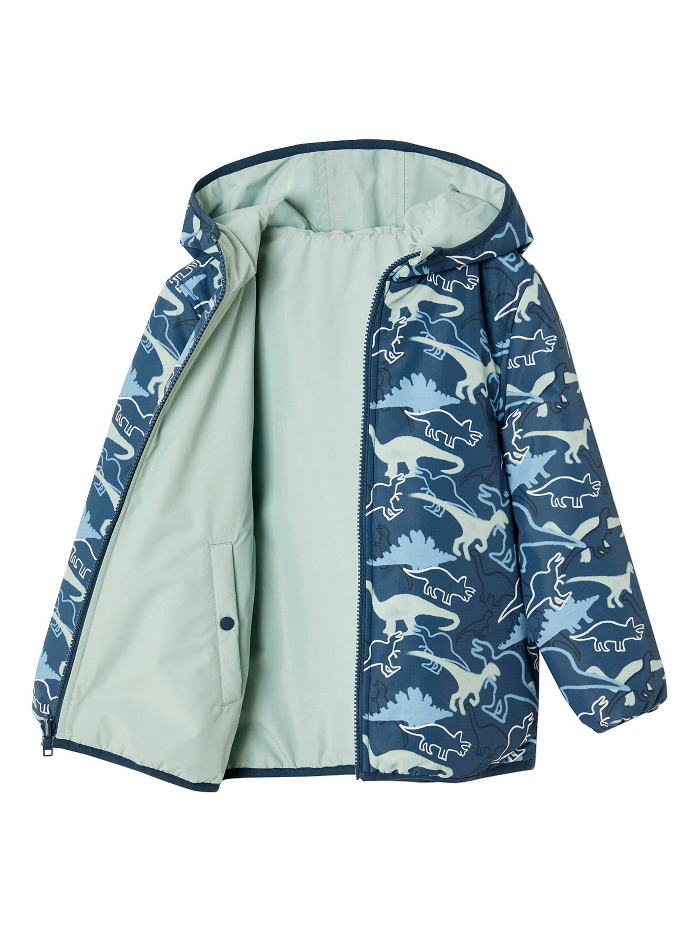 Vertbaudet Wendbare Jungen Light-Steppjacke mit Recycling-Polyester aquamarine