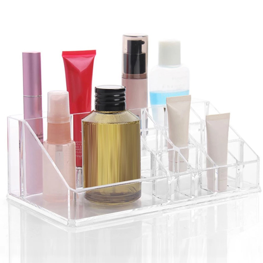 (235x135x185mm) Acryl Beauty Make Up Organizer Aufbewahrungsbox 20 Fächer - Transparent