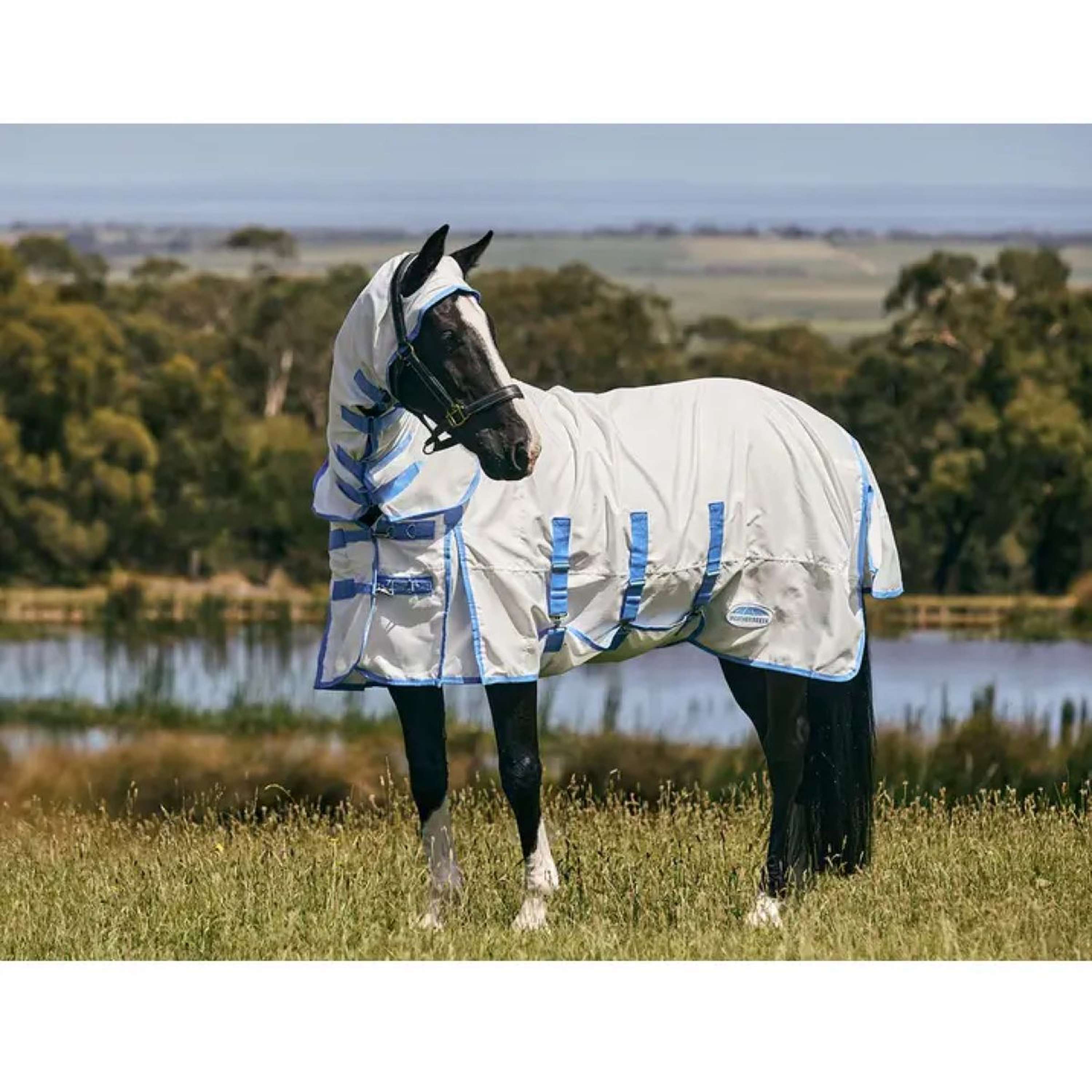 WeatherBeeta Eczeemdeken Sweet Itch Combo Neck Wit/Blauw