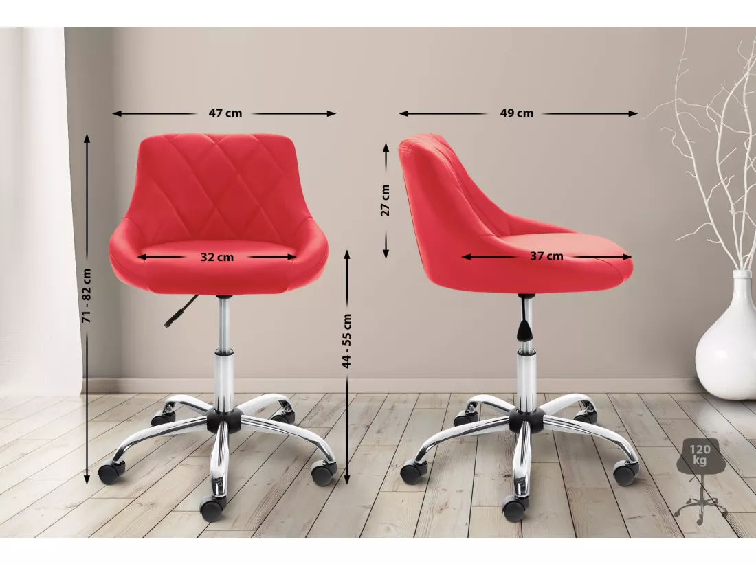 Chaise de bureau - Similicuir & Métal chromé - Lazio