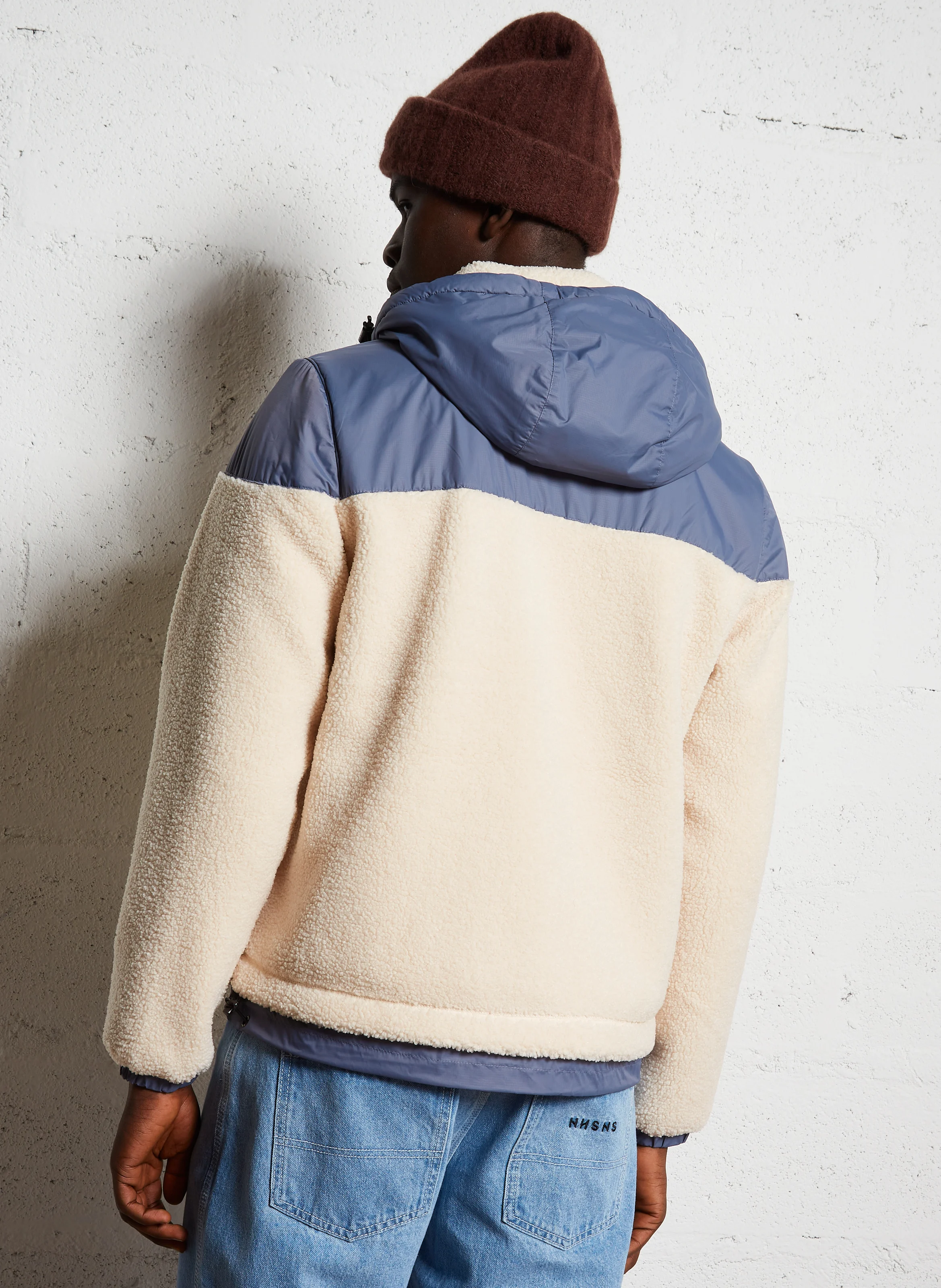 LE VRA 3.0 JILDAZ ORSETTO - Veste col montant droite en fourrure synthétique | Bleu