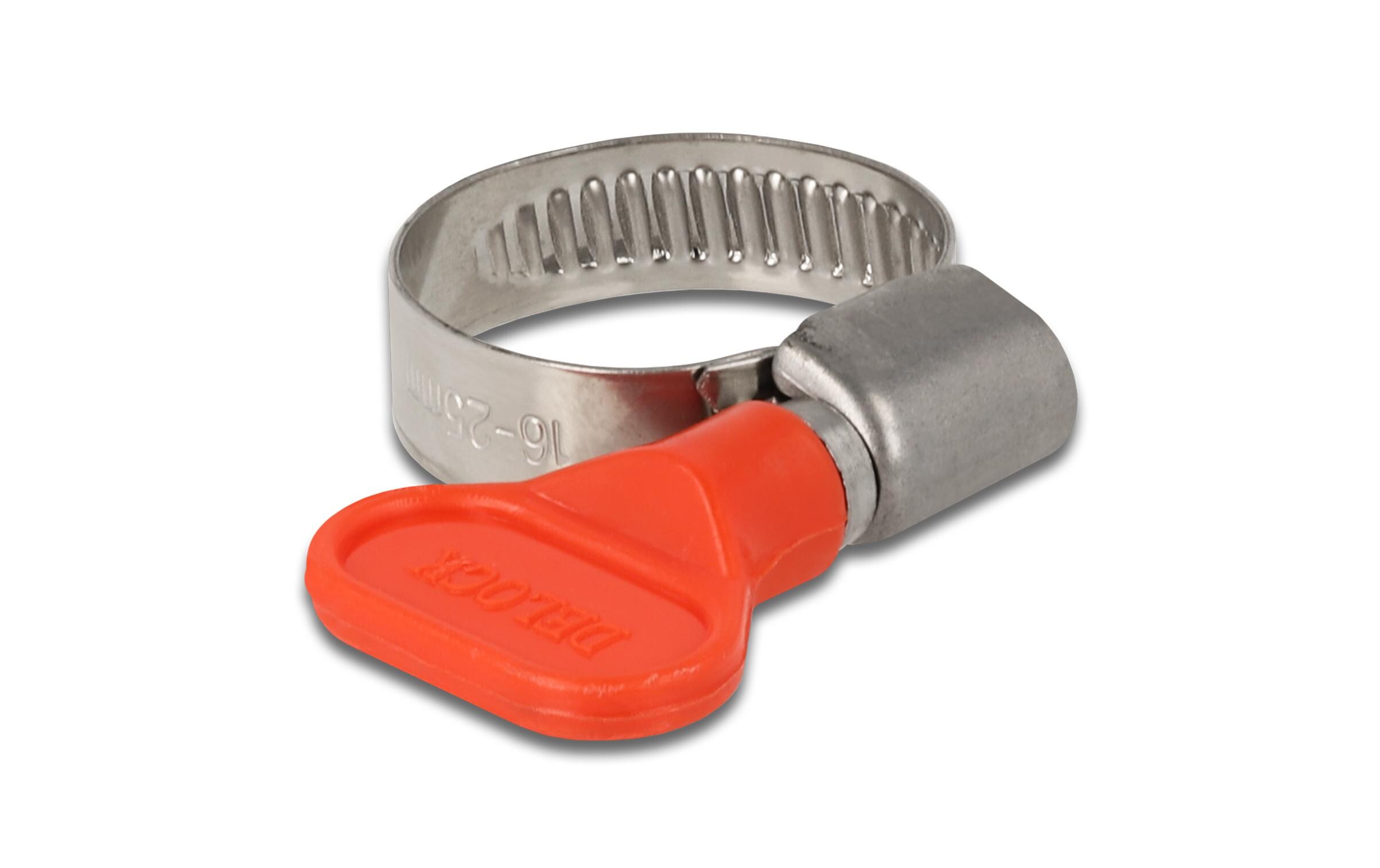 Schlauchschellen-Set 16-25 mm, Rot 10 StückDelock Schlauchschelle mit Flügelmutter 16 - 25 mm 10 Stück rot