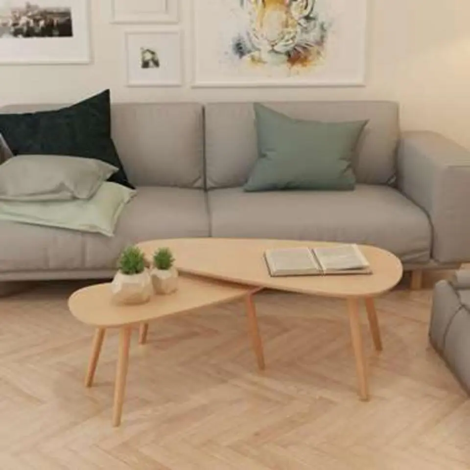 vidaXL - Salontafel - Bruin - Grenenhout - 2 stuks
