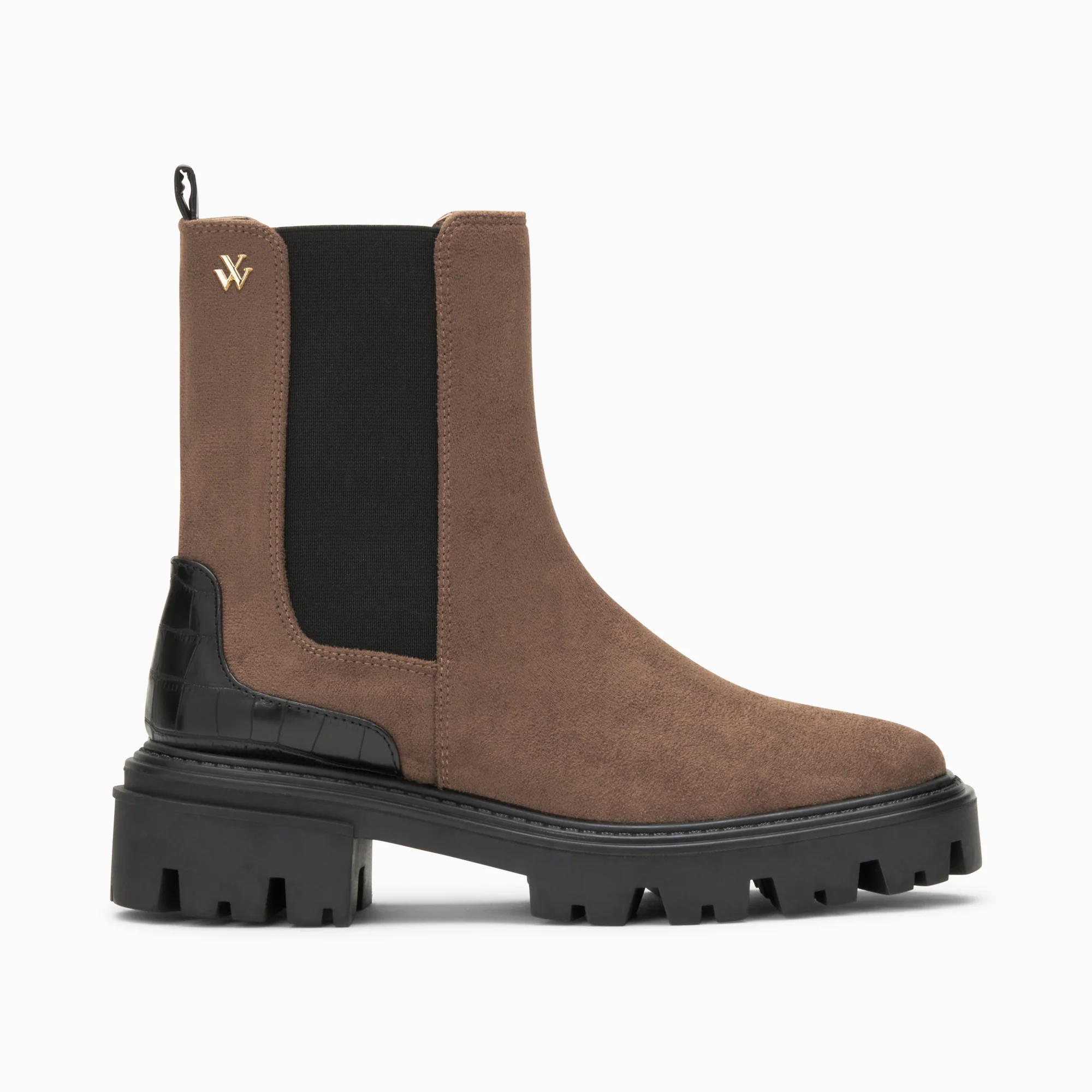 Bottines-Bottines Chelsea Greta marron à contrefort croco
