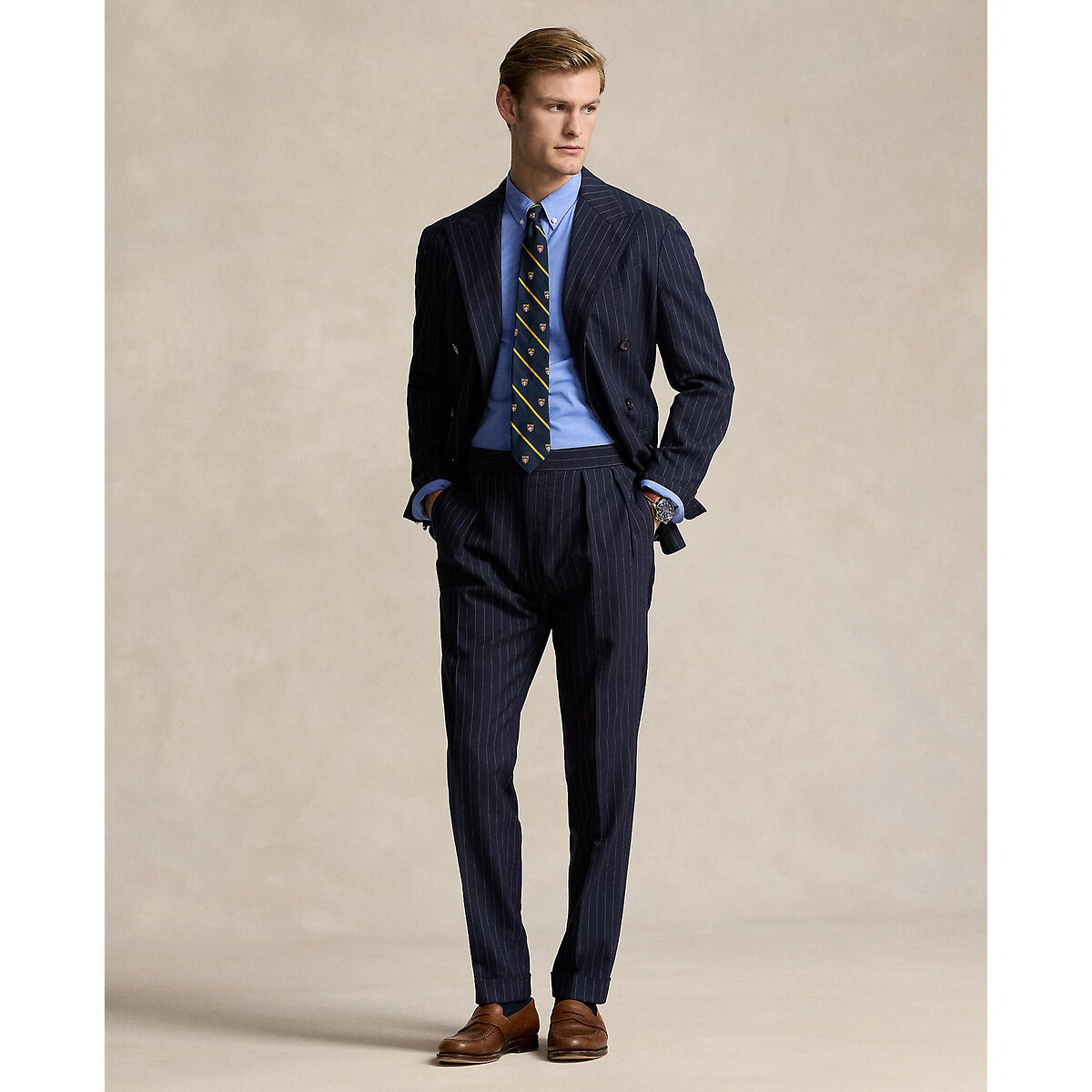 POLO RALPH LAUREN<br>Camisa de popeline elástica, corte slim