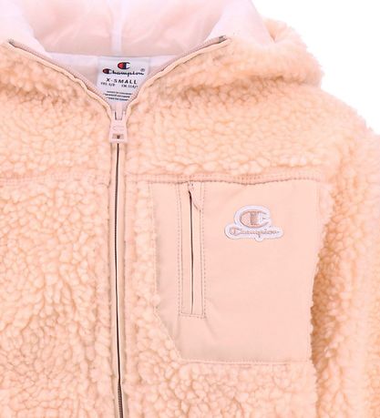Champion Cardigan m. H?tte - Plys - Rosa
