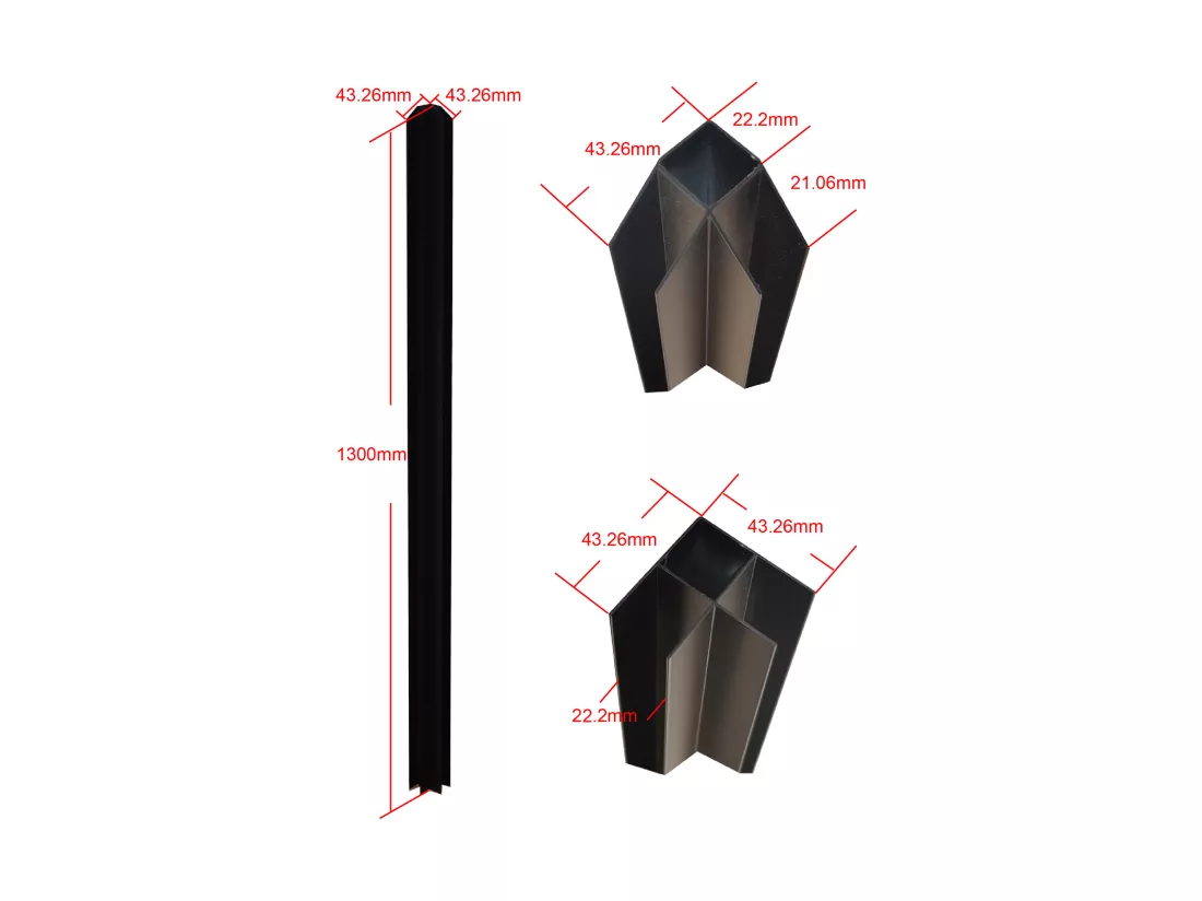 Verrière d'angle d'atelier en aluminium thermolaqué - L180 x L120 x H130 - Noir - BAYVIEW