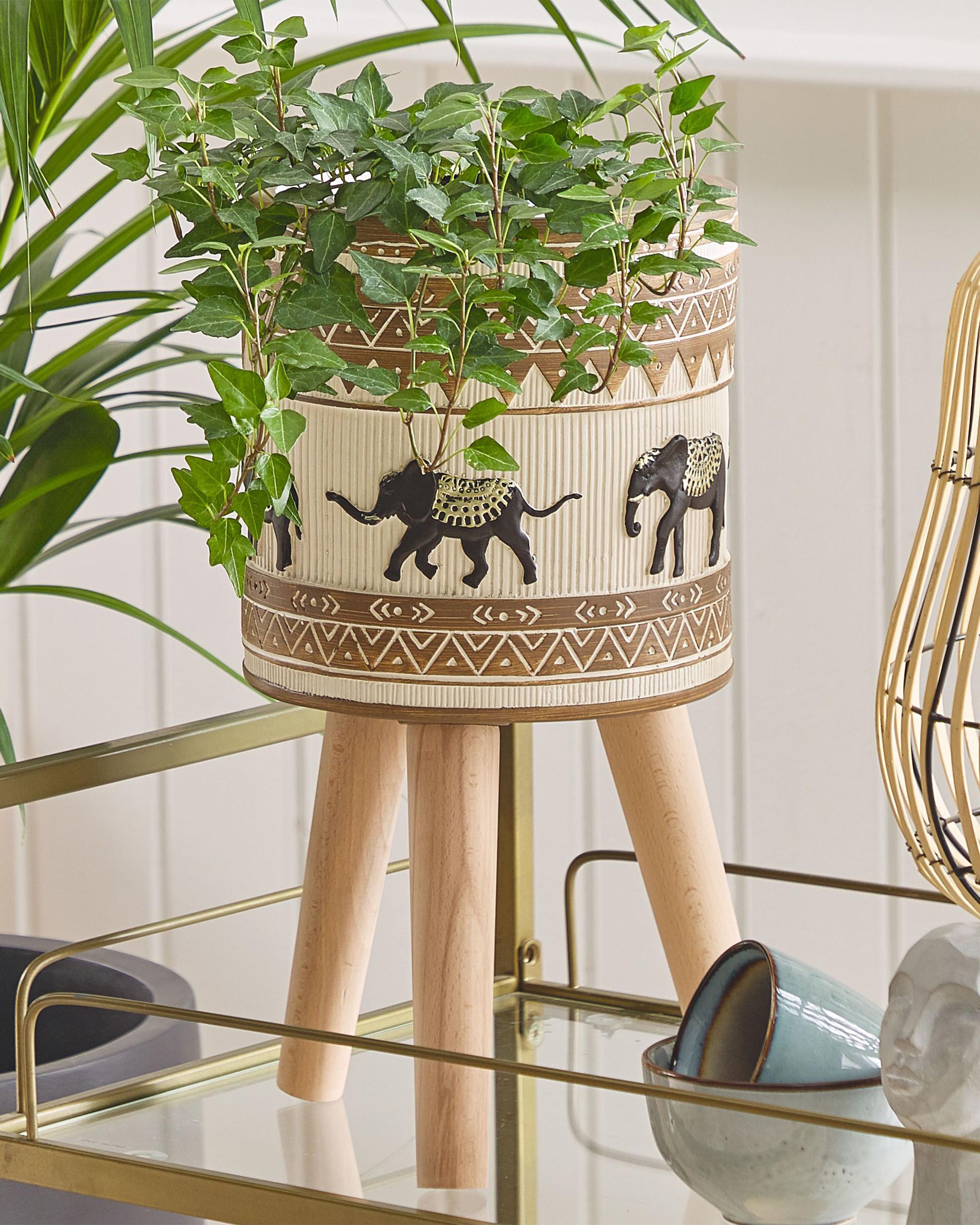 Verhoogde bloempot KOTTES 22 cm Lichtbruin