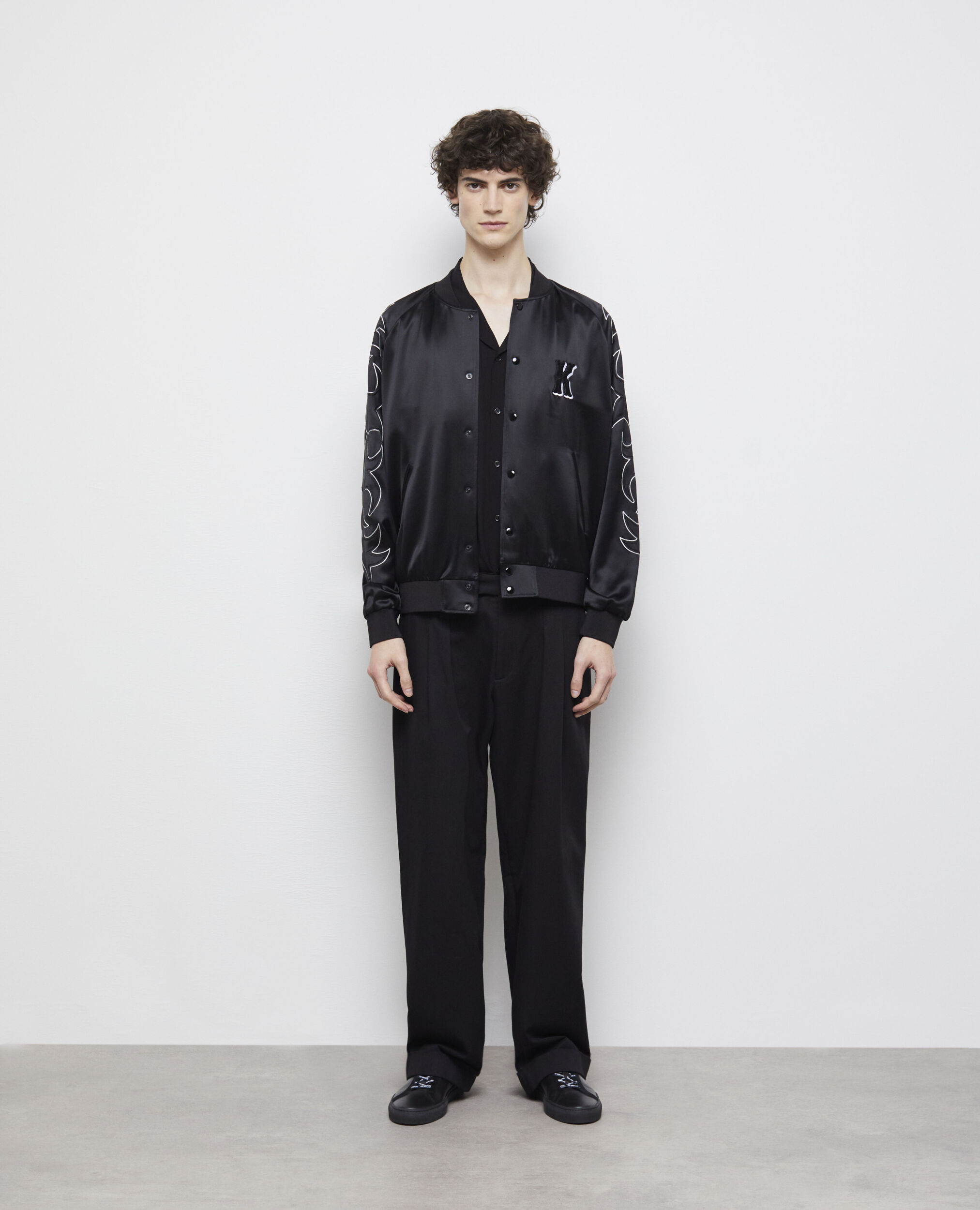 Blouson Teddy noir avec broderies Western