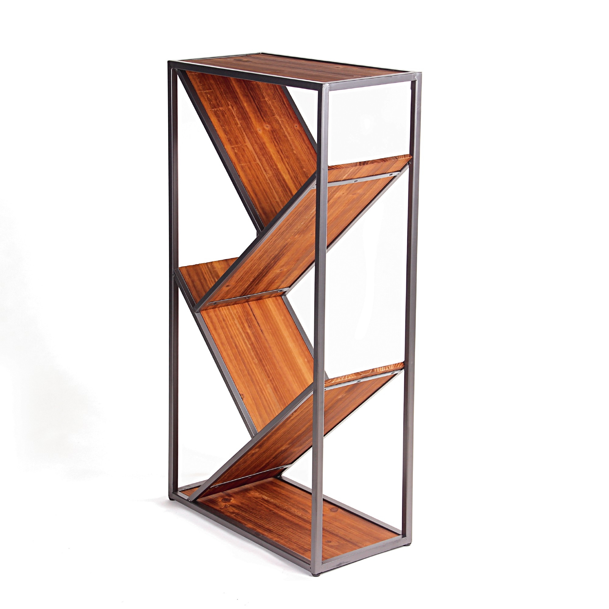 Zickzack-Regal, braun, L 24 cm, B 49 cm, H 100 cm von fischer's lagerhaus