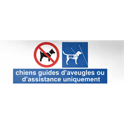 Panneau Chiens guides ou assistance uniquement