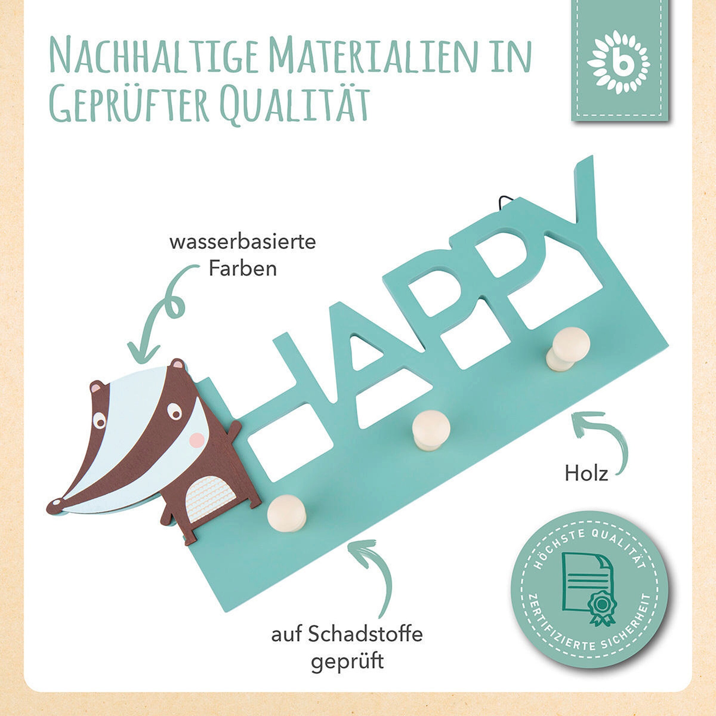 Bieco Garderobe Kinder Happy Rosa