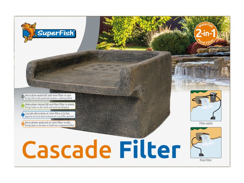 SuperFish Wasserfall-Filter in Steinoptik Dekoratives Wasserfall-Ornament für den Gartenteich