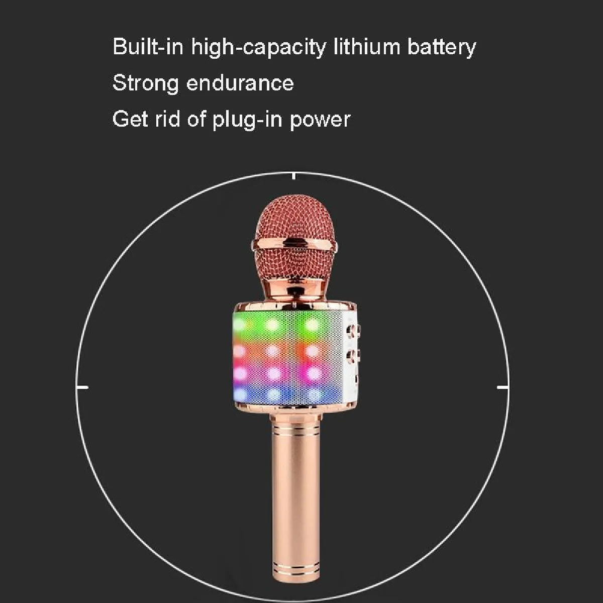Yonis Microphone Bluetooth Sans Fil Avec Lumières