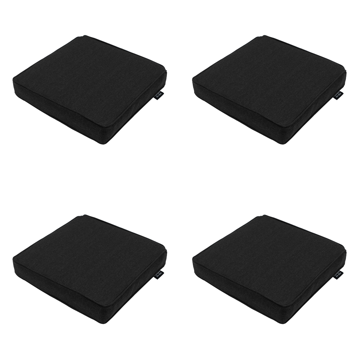 Madison Black canvas eco+ Zitkussen - Set van 4