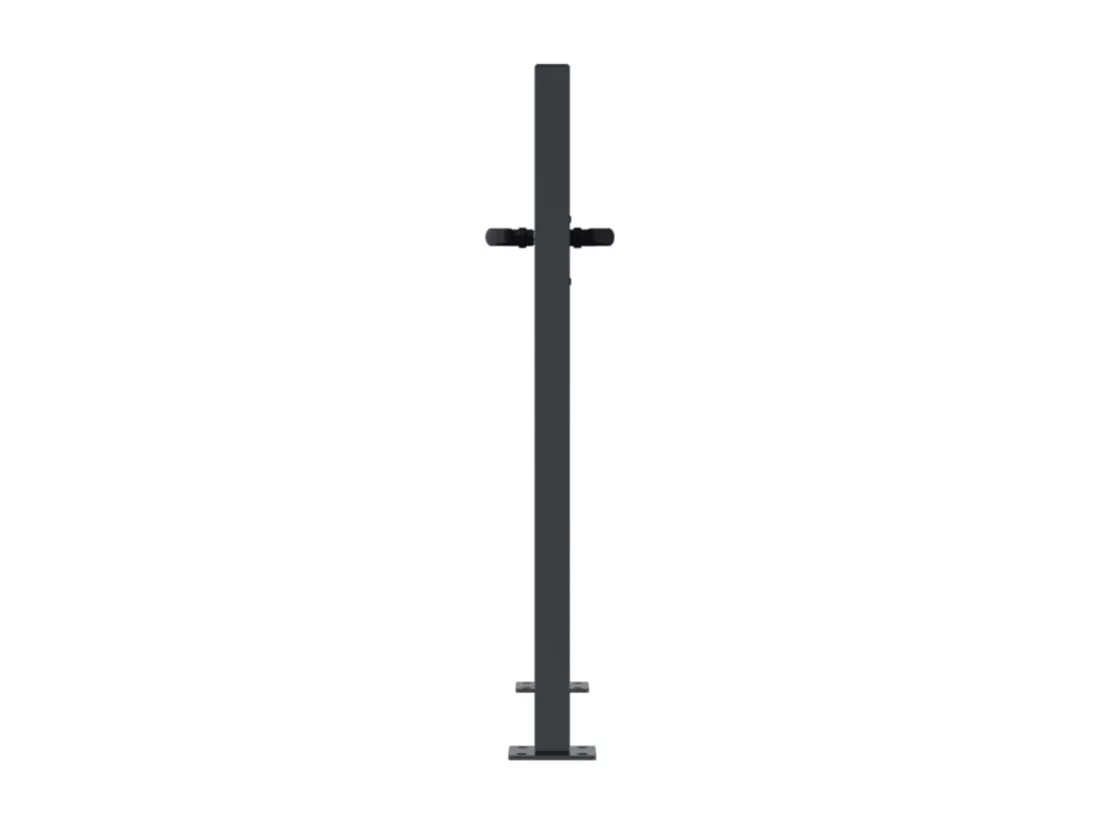 Portail de jardin anthracite 105x105 cm acier design de bambou