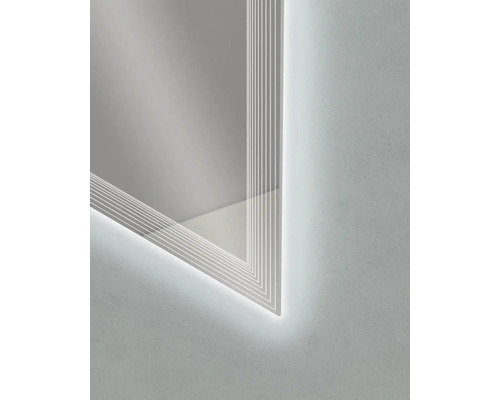 LED-badkamerspiegel met multimediafuncties, touchscreen, Bluetooth, anti-condensfunctie en FM-radio, inclusief spiegelverwarming en luidsprekers, 50x90 cm