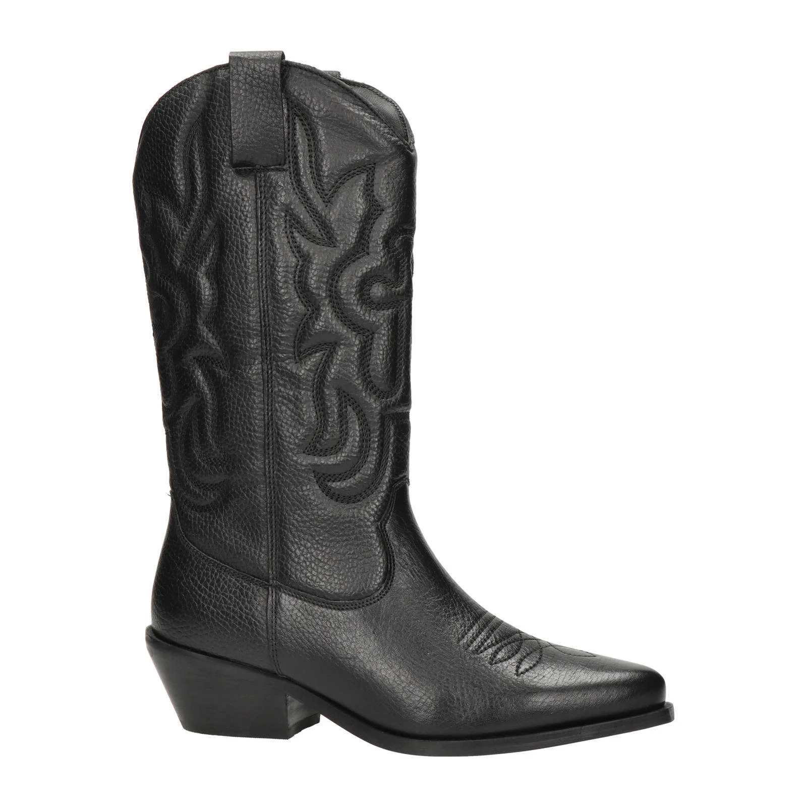 Nelson leren cowboylaarzen zwart