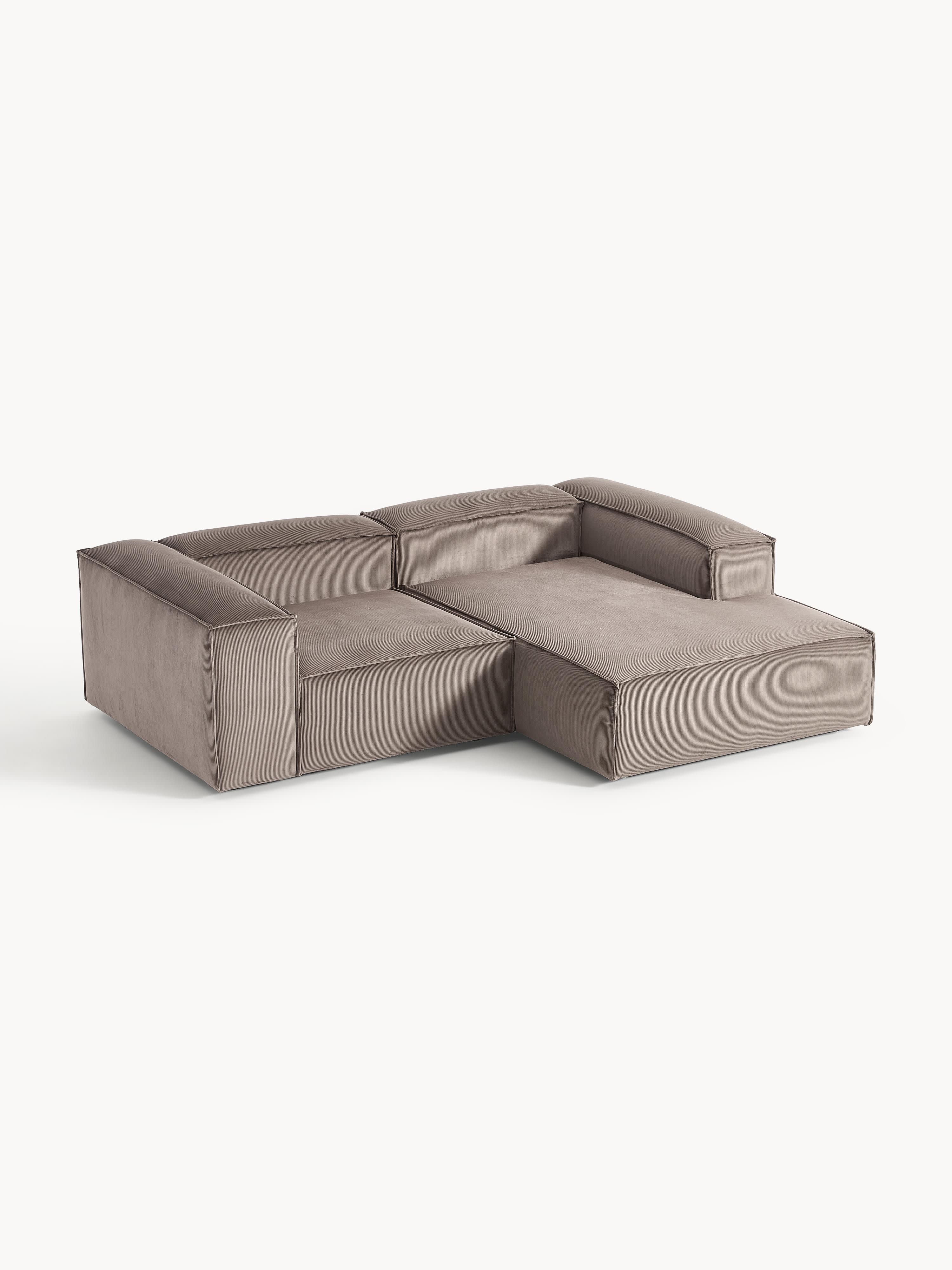 Ribfluwelen modulaire hoekbank Lennon (2-zits)