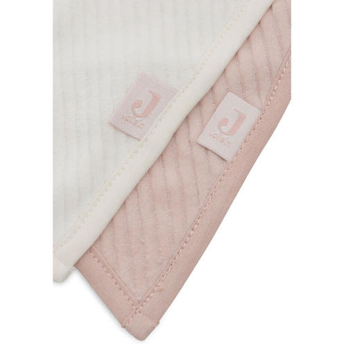 Lot de 2 bavoirs bandana Velvet rib - Wild rose/Ivory - JOLLEIN