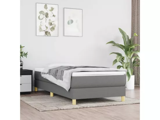 Sommier à lattes de lit Gris foncé 90x190 cm Tissu