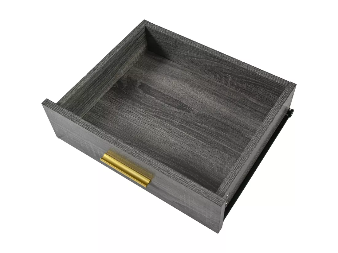 Console avec 1 tiroir - Pièds en métal doré - Gris - BLITZ