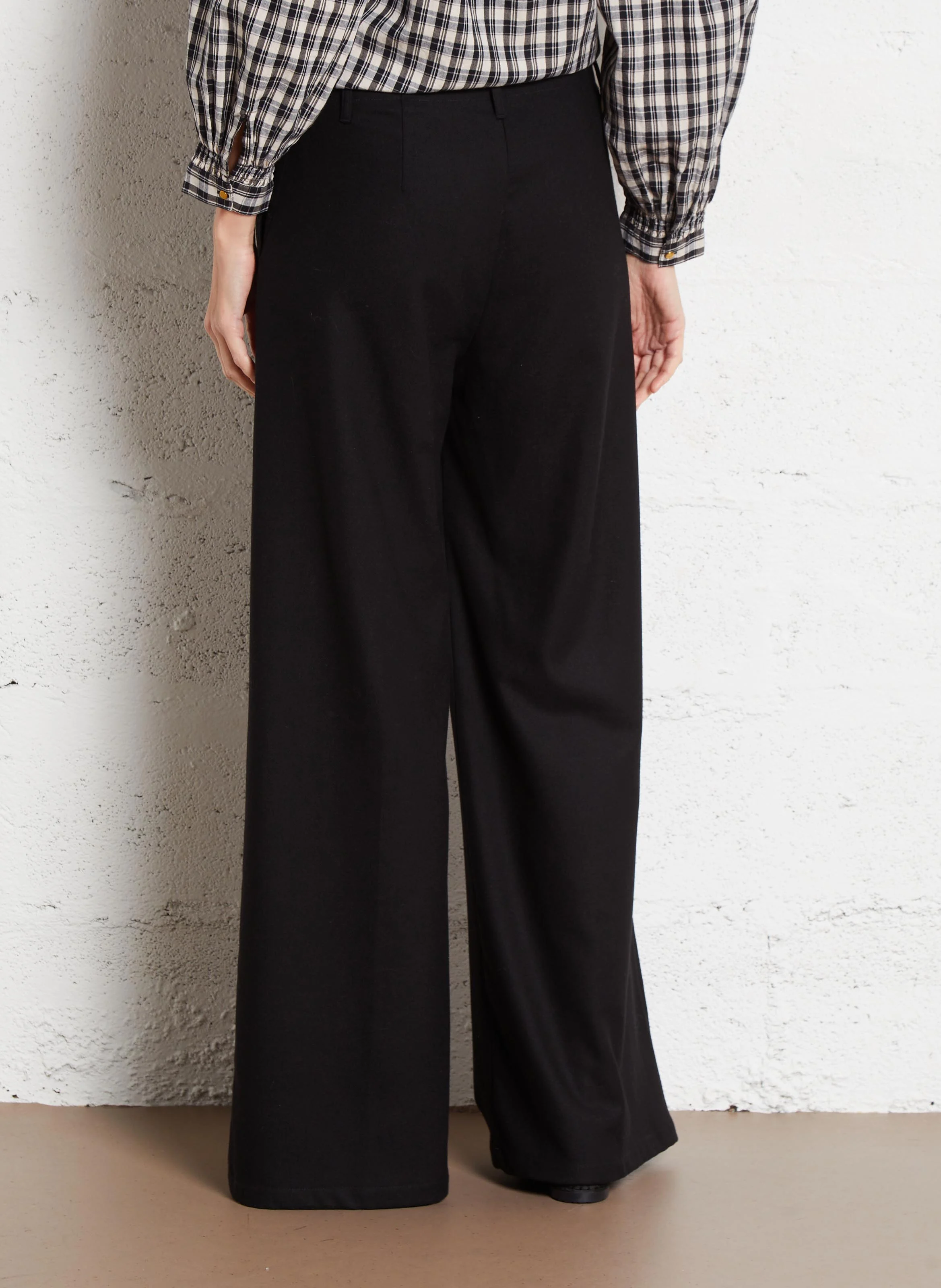 POMEO - Pantalon droit taille mi-haute | Noir